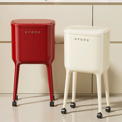 16L Rolling Trash Can with Odor-Proof Lid & Lockable Wheels