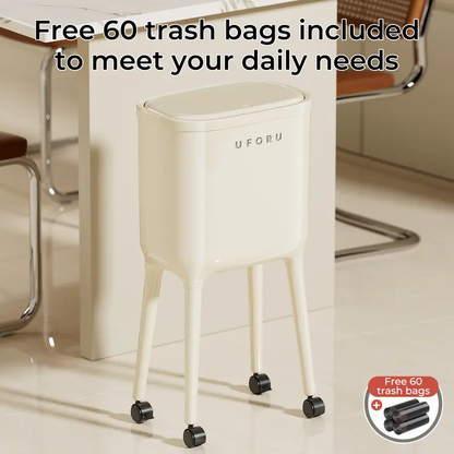 16L Rolling Trash Can with Odor-Proof Lid & Lockable Wheels
