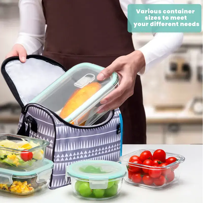 8/10-Piece Borosilicate Glass Food Storage Containers with Airtight Lids