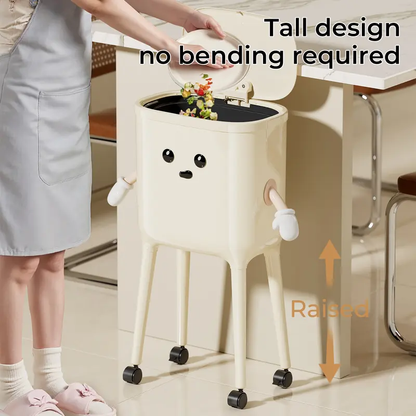 16L Rolling Trash Can with Odor-Proof Lid & Lockable Wheels