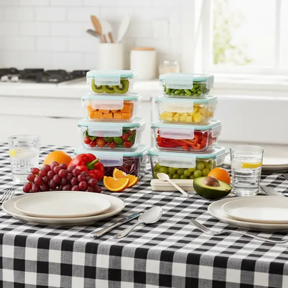 8/10-Piece Borosilicate Glass Food Storage Containers with Airtight Lids