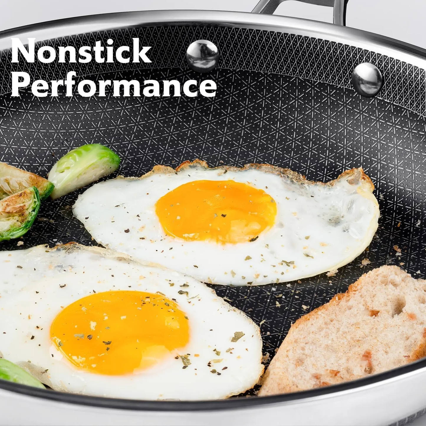 10-Piece Hybrid Stainless Steel Cookware Set – Nonstick Pots & Pans with Lids