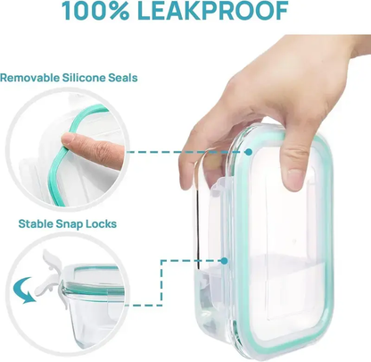 8/10-Piece Borosilicate Glass Food Storage Containers with Airtight Lids
