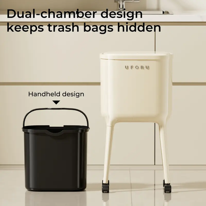 16L Rolling Trash Can with Odor-Proof Lid & Lockable Wheels